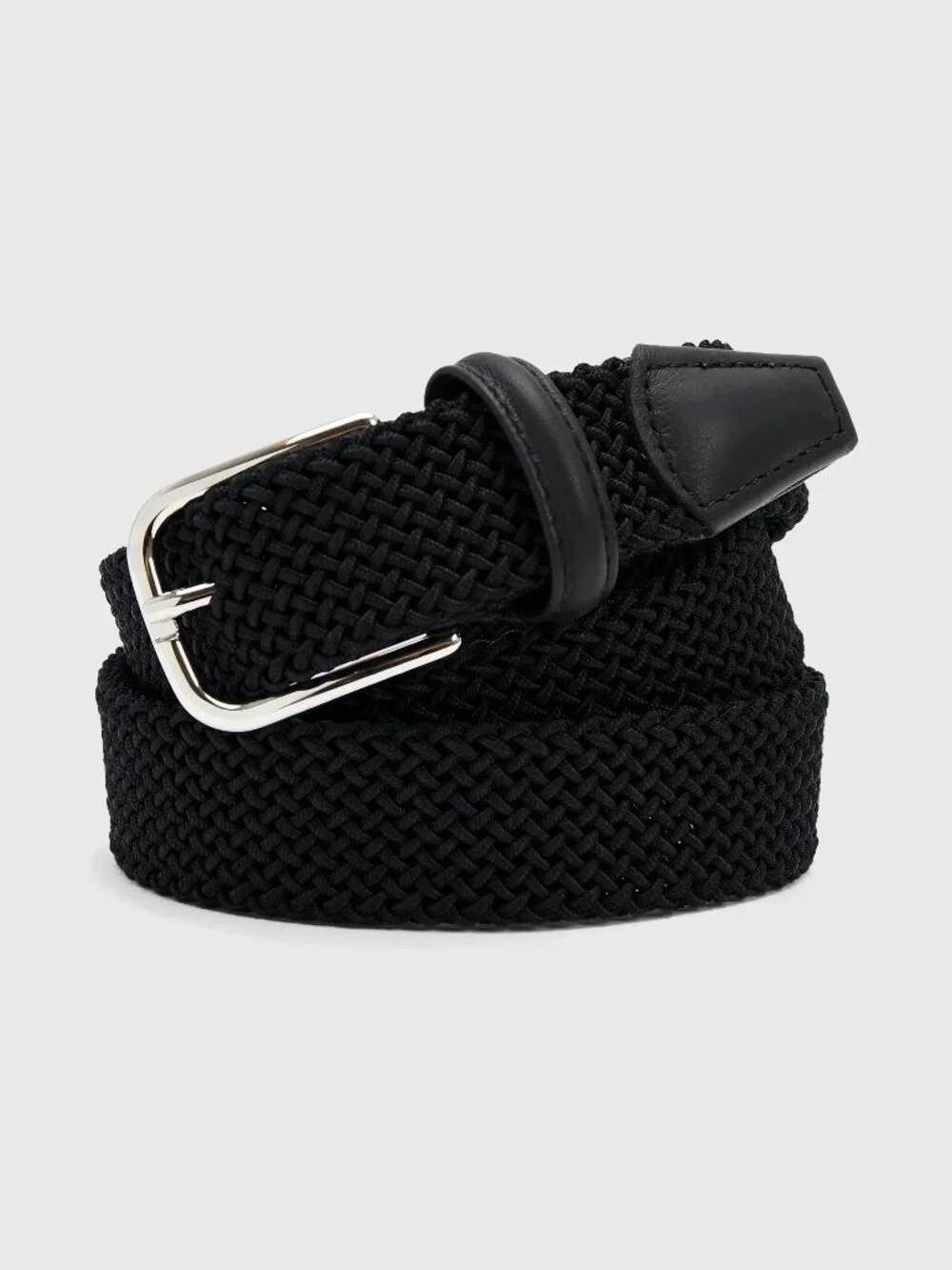 Anderson's Black Elastic Woven 35mm Belt (Fits Waist 32
